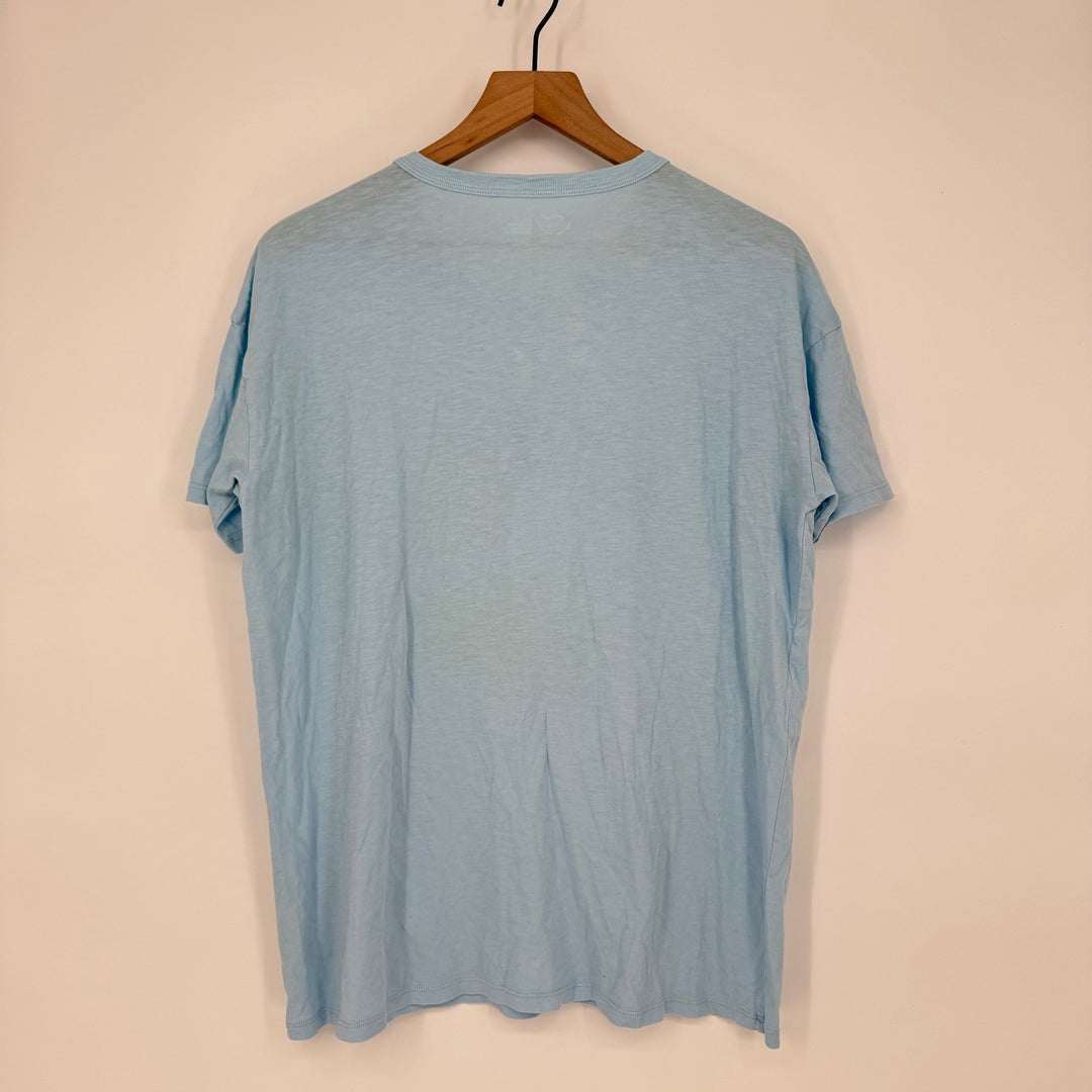 Aerie Graphic T Shirt Cheer Each Other On Blue Short Sleeve Casual Top S