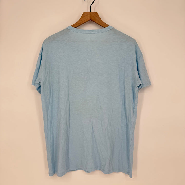 Aerie Graphic T Shirt Cheer Each Other On Blue Short Sleeve Casual Top S