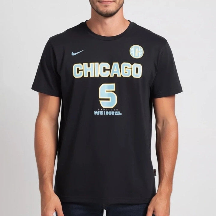 Nike Chicago Sky Angel Reese 5 Explorer Edition Mens Black T-Shirt Medium