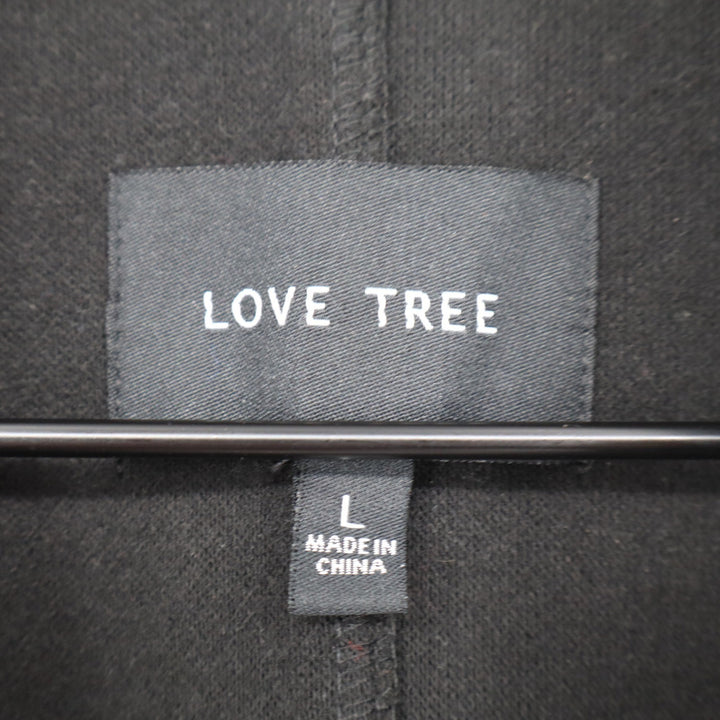 Love Tree Womens Black Open Front Notched Lapel Car Coat Size L