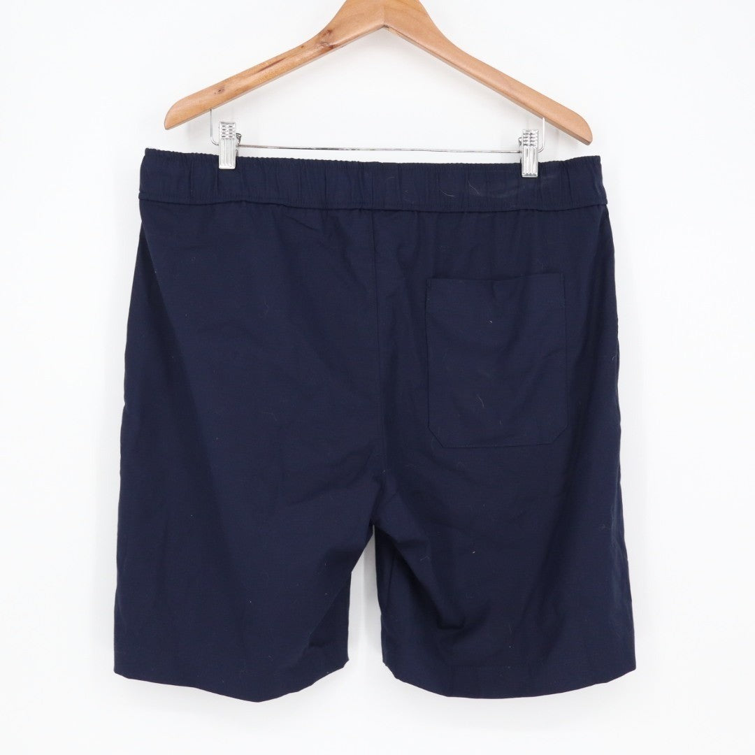 American Giant Lightweight Beach Short Mens XL Blue Slash Pockets Elastic Waist