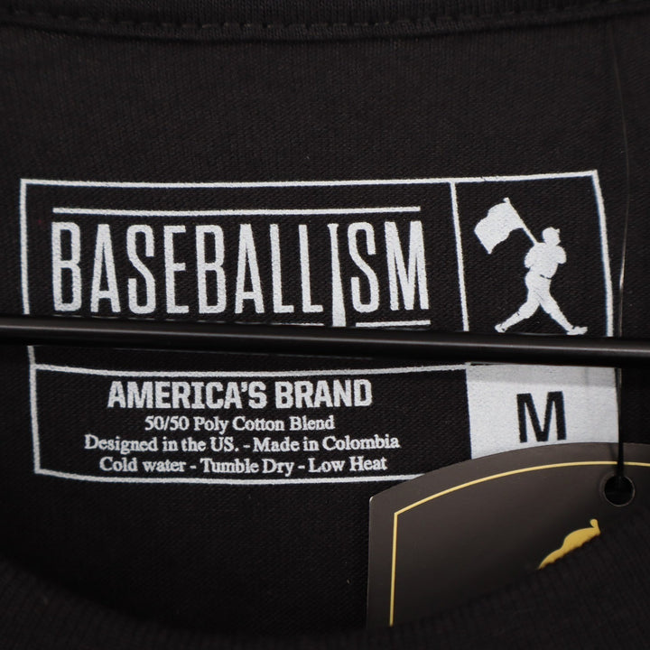 Baseballism Mens The Bat Bros Graphic T-Shirt Black BB-FM-M-BScript Medium NEW