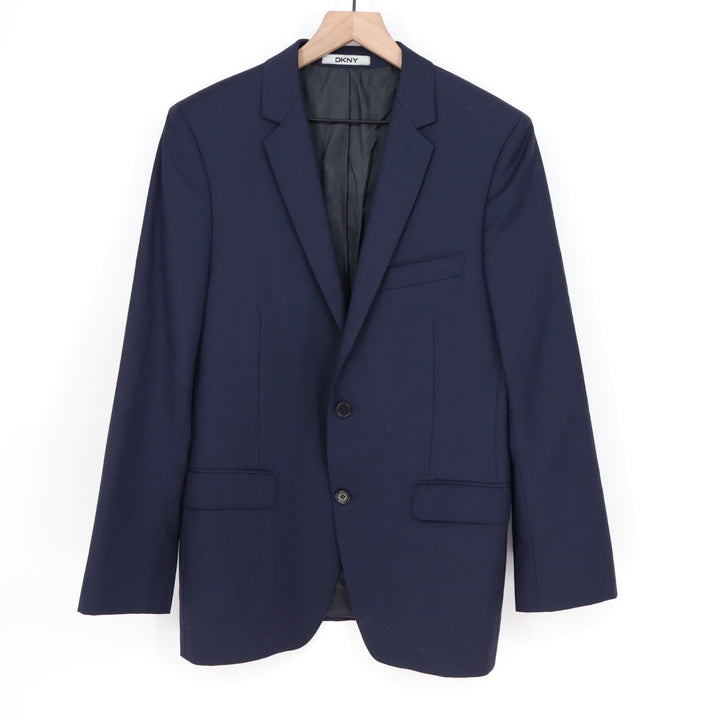 DKNY Boyds Blazer Jacket Mens 38R Blue Notch Lapel Single Breasted Double Vents
