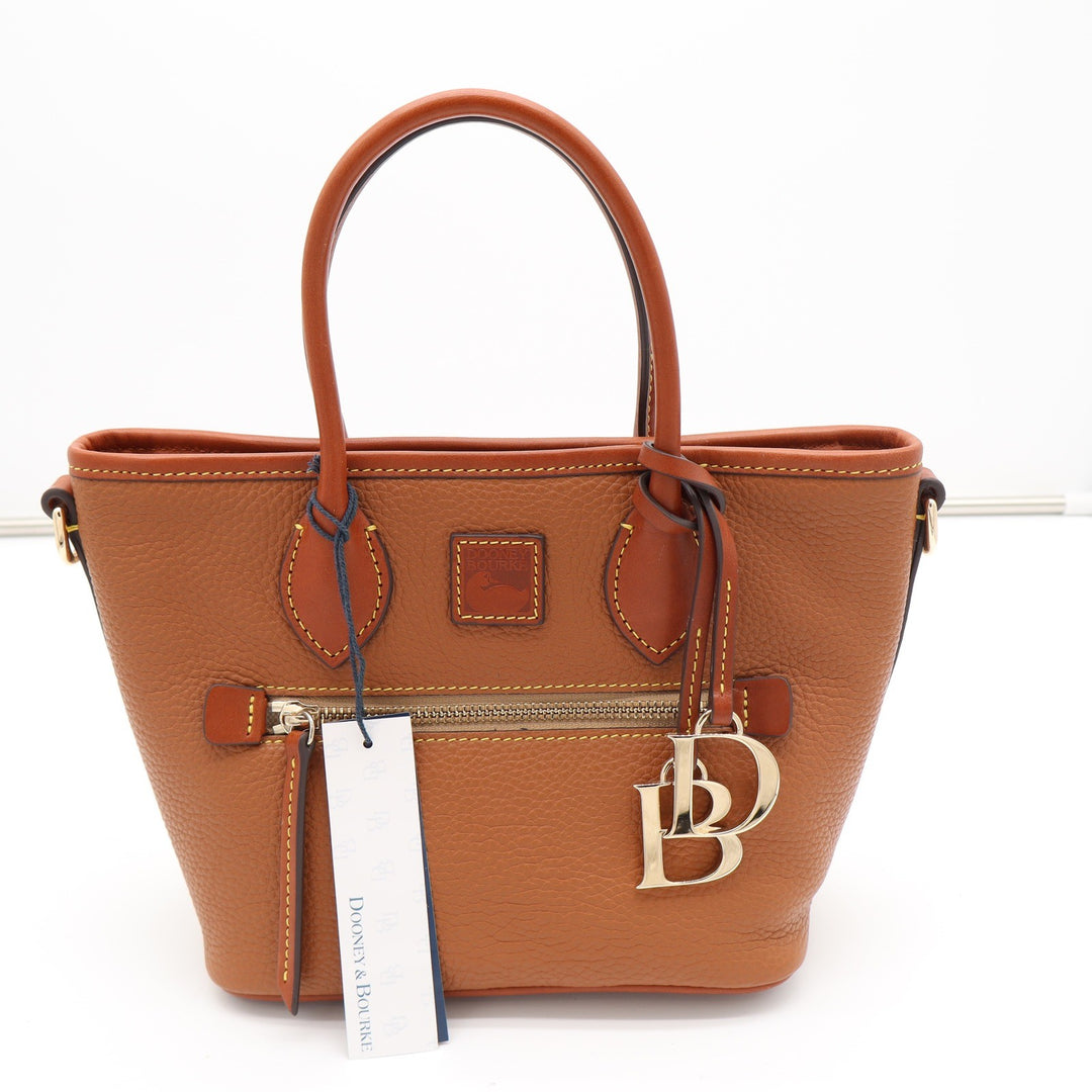 Dooney & Bourke Pebble Grain Small Lexington Shopper Caramel Tan Leather Bag