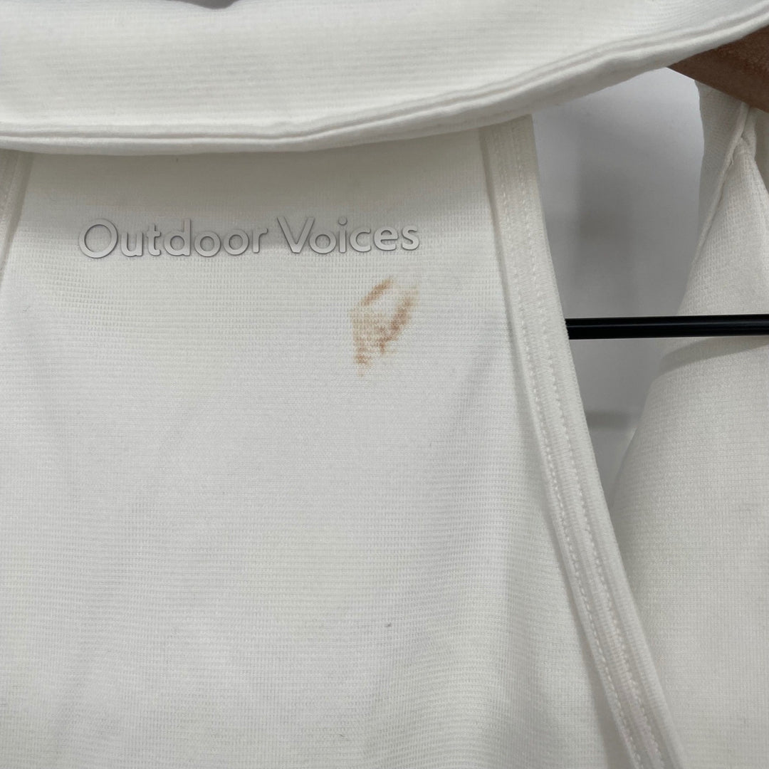 Outdoor Voices Warmup Collared Crop Top White Athletic Athleisure Size S
