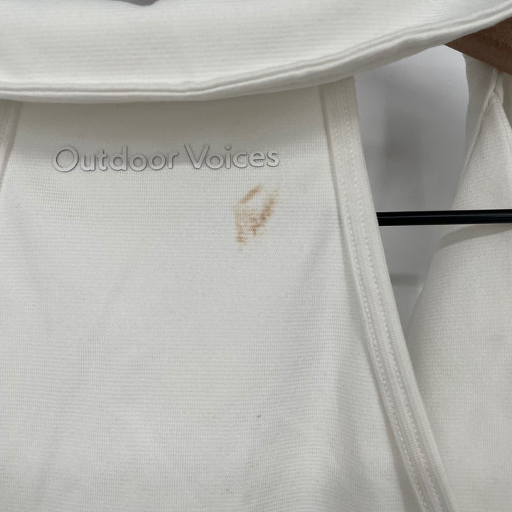 Outdoor Voices Warmup Collared Crop Top White Athletic Athleisure Size S