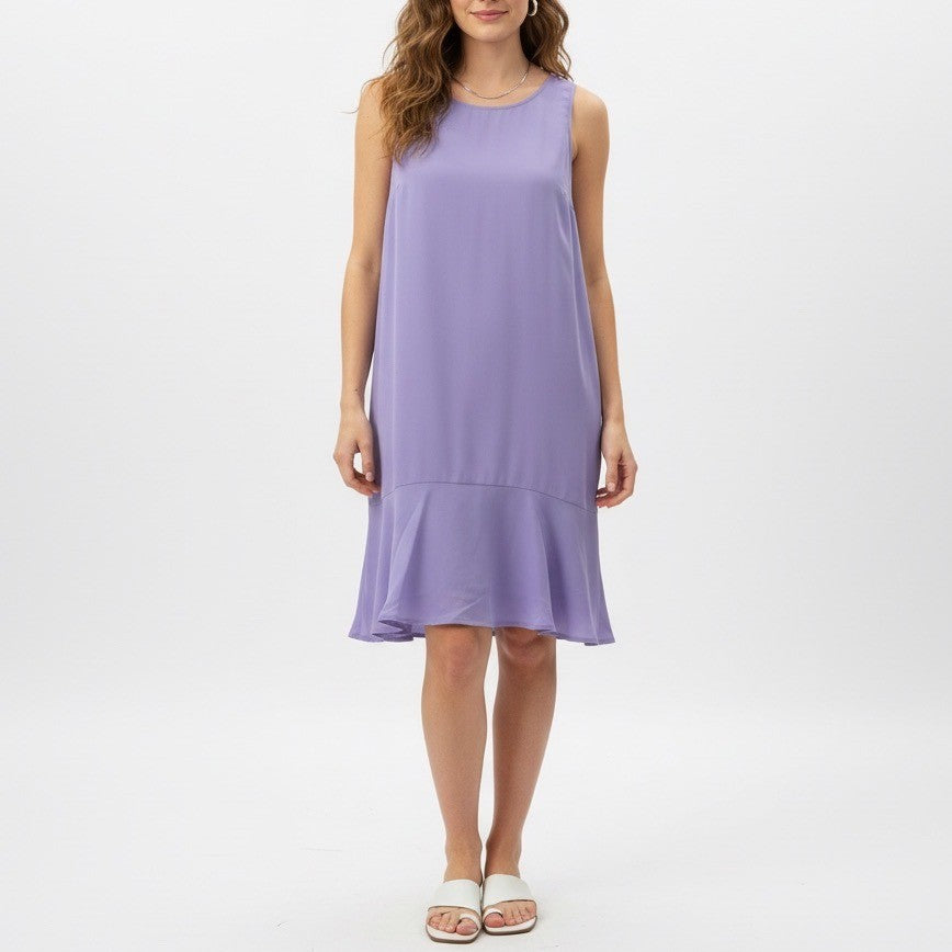 Leith Sleeveless Ruffle Hem Dress Lavender XL Lightweight Flowy