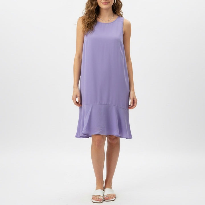 Leith Sleeveless Ruffle Hem Dress Lavender XL Lightweight Flowy