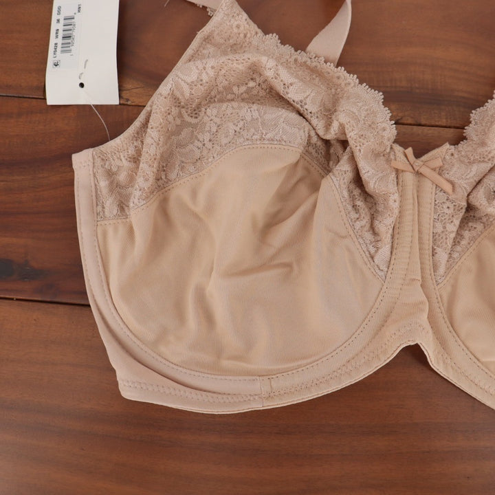 Bali Lilyette Comfort Minimizer Bra Women 38DDD Nude Stretch Underwire Lace Trim