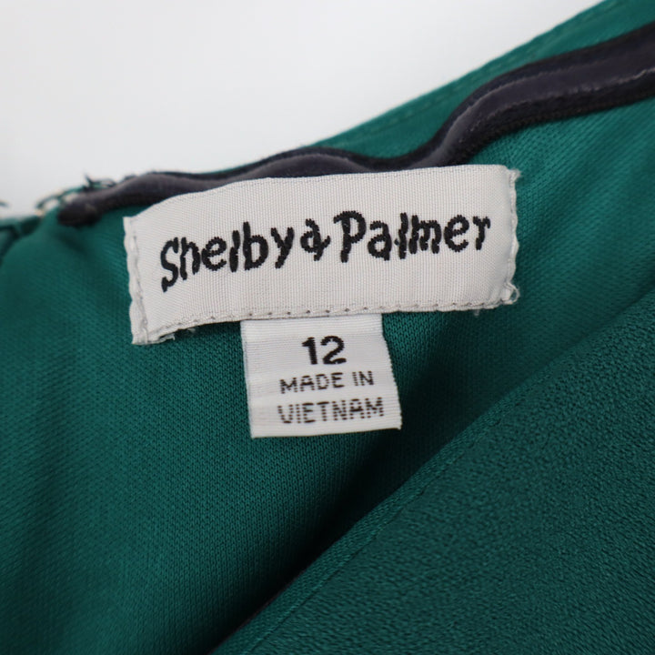 Shelby & Palmer Green Cold Shoulder Wide Leg Jumpsuit Size 12 Emerald V-Neck