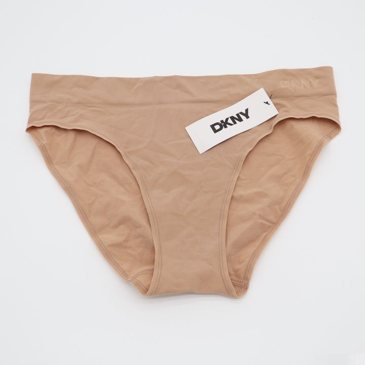 Dkny Seamless Litewear Bikini Underwear Womens Large Beige Nylon Smooth Stretch