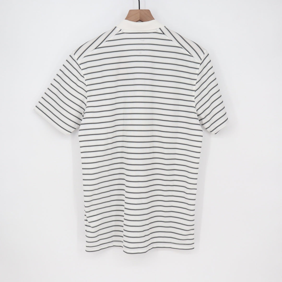 Nike Golf Mens Dri-FIT Striped Polo Shirt White Black Size S NEW