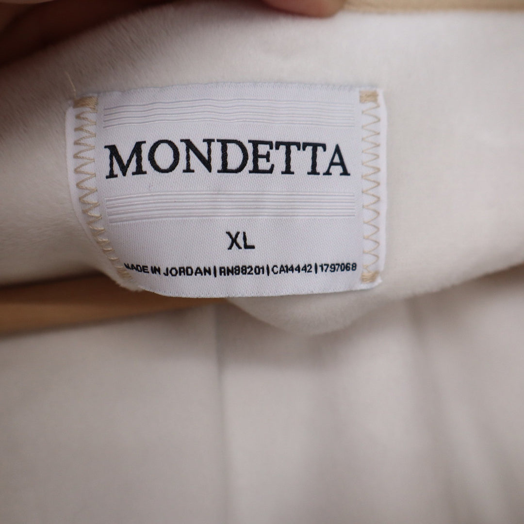Mondetta Womens XL Tan Full Zip Mock Neck Sweatshirt Relaxed Fit