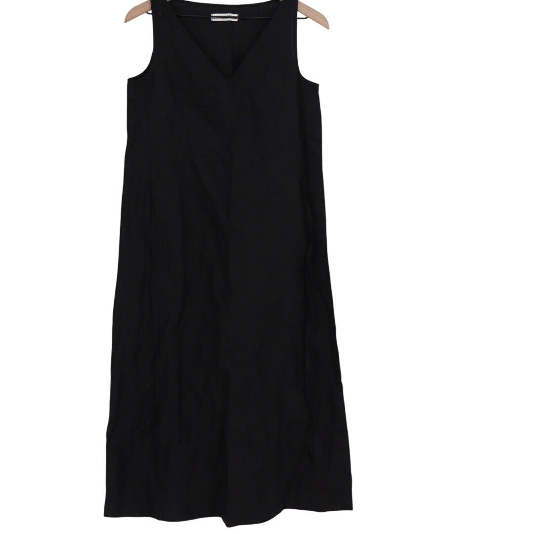 American Giant Black Midi Dress Sleeveless Size XS Made In USA