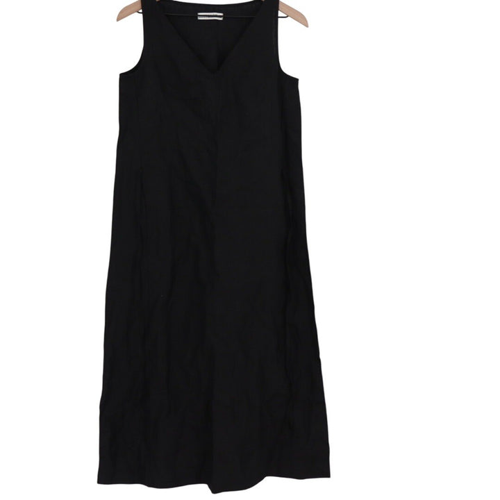 American Giant Black Midi Dress Sleeveless Size XS Made In USA