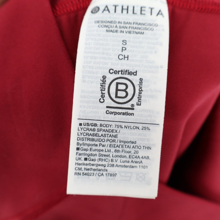 Athleta Elation Pants Womens SP Red Stretch Pleated Slash Pockets High Waisted
