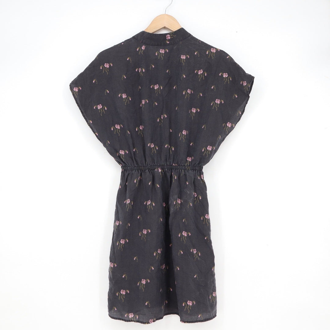 & Other Stories Stockholm Atelier Floral Mini Dress Black Pink XS Mandarin