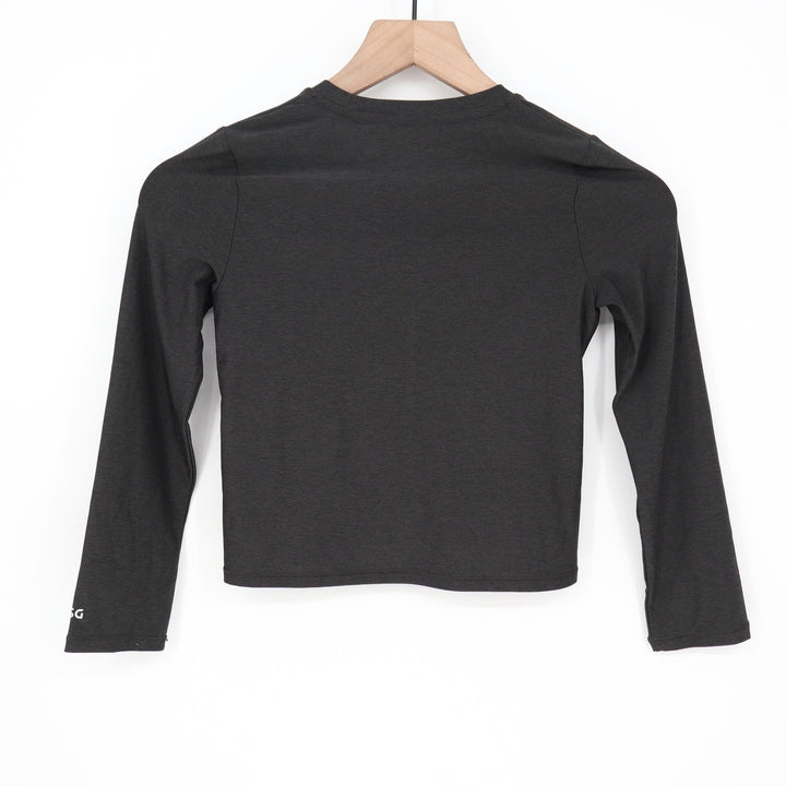 DSG Girls LS Twist Front Tee Pure Black Heather XS 6-7 Long Sleeve