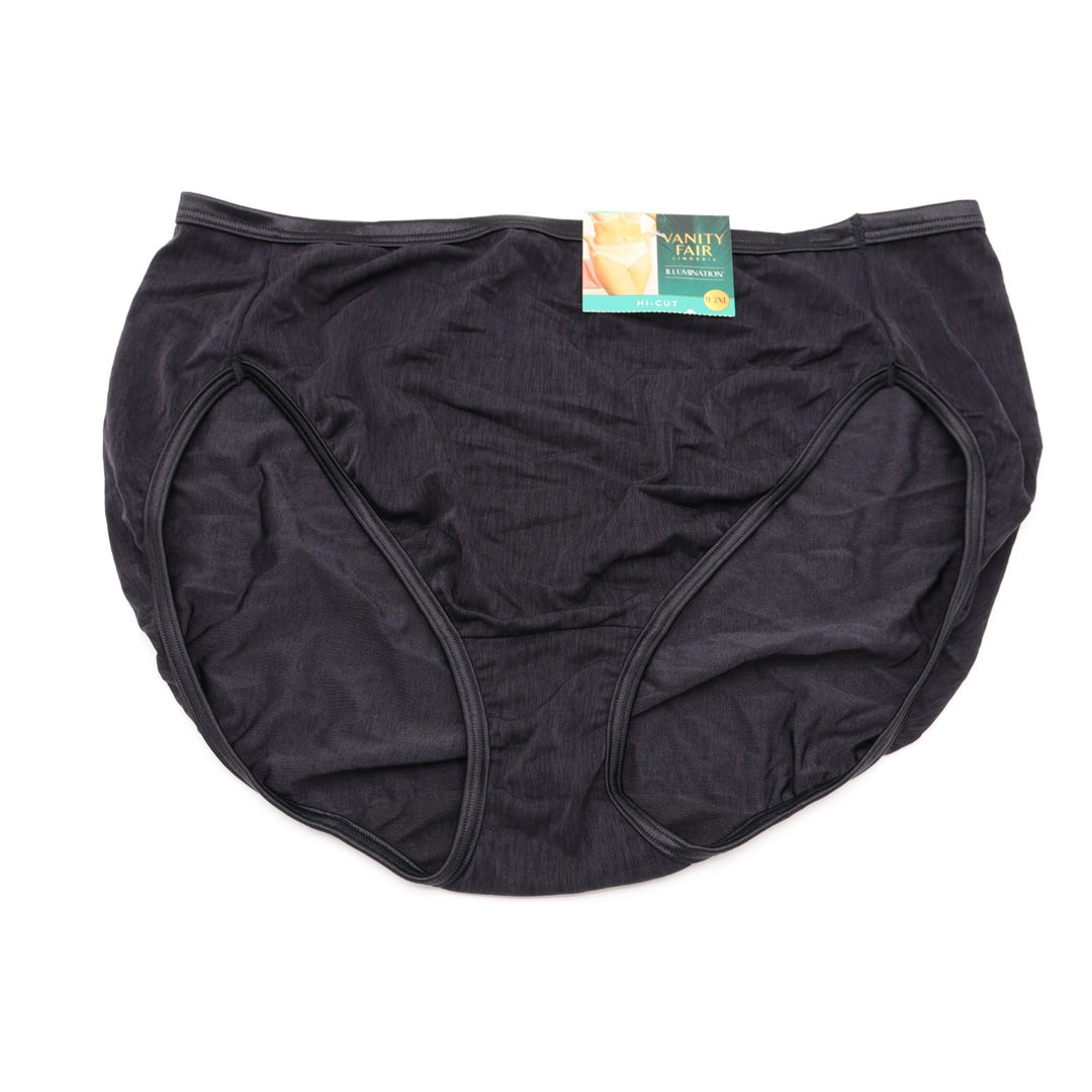 Vanity Fair Illumination Hi-Cut Brief Underwear Women 2XL Midnight Black Stretch