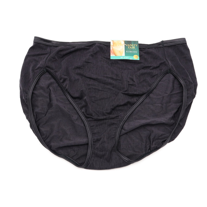 Vanity Fair Illumination Hi-Cut Brief Underwear Women 2XL Midnight Black Stretch