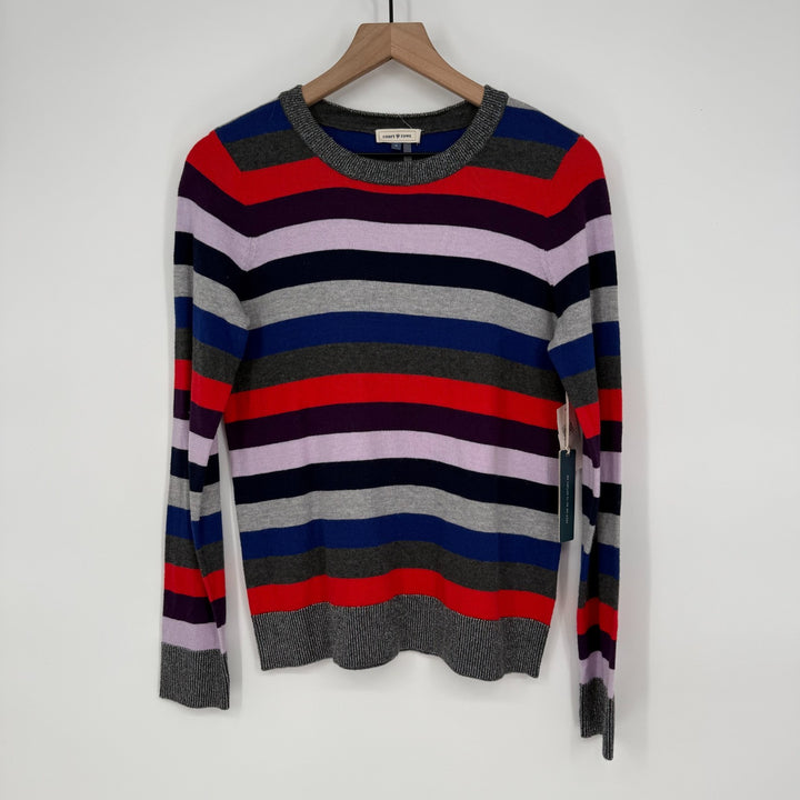Court & Rowe Sweater Women Small Multicolor Metallic Striped Tight Knit Pullover