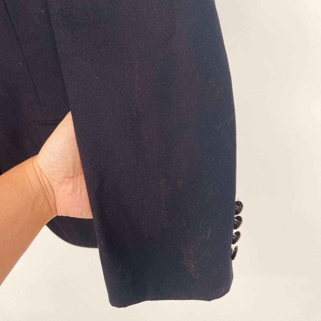 Michael Kors Mens Navy Wool Blend Blazer Jacket Size 38S