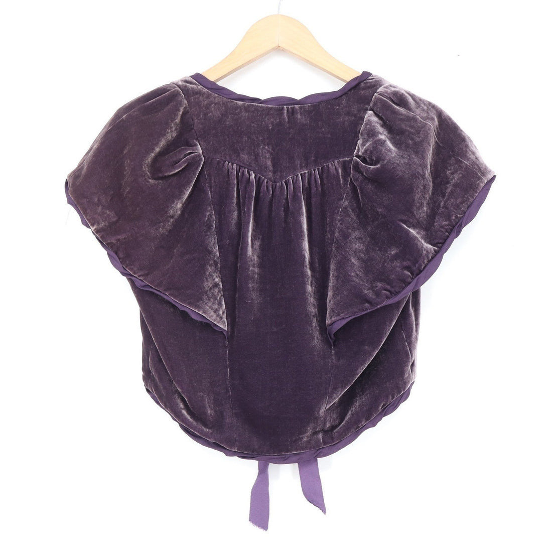 Marc Jacobs Purple Silk Blend Velvet Bolero Shrug Tie Front Jacket Size 8