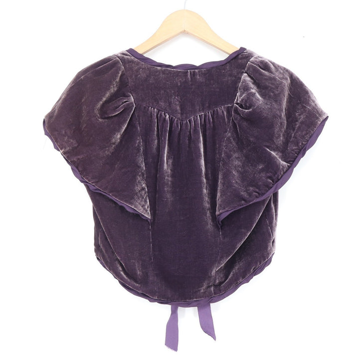 Marc Jacobs Purple Silk Blend Velvet Bolero Shrug Tie Front Jacket Size 8