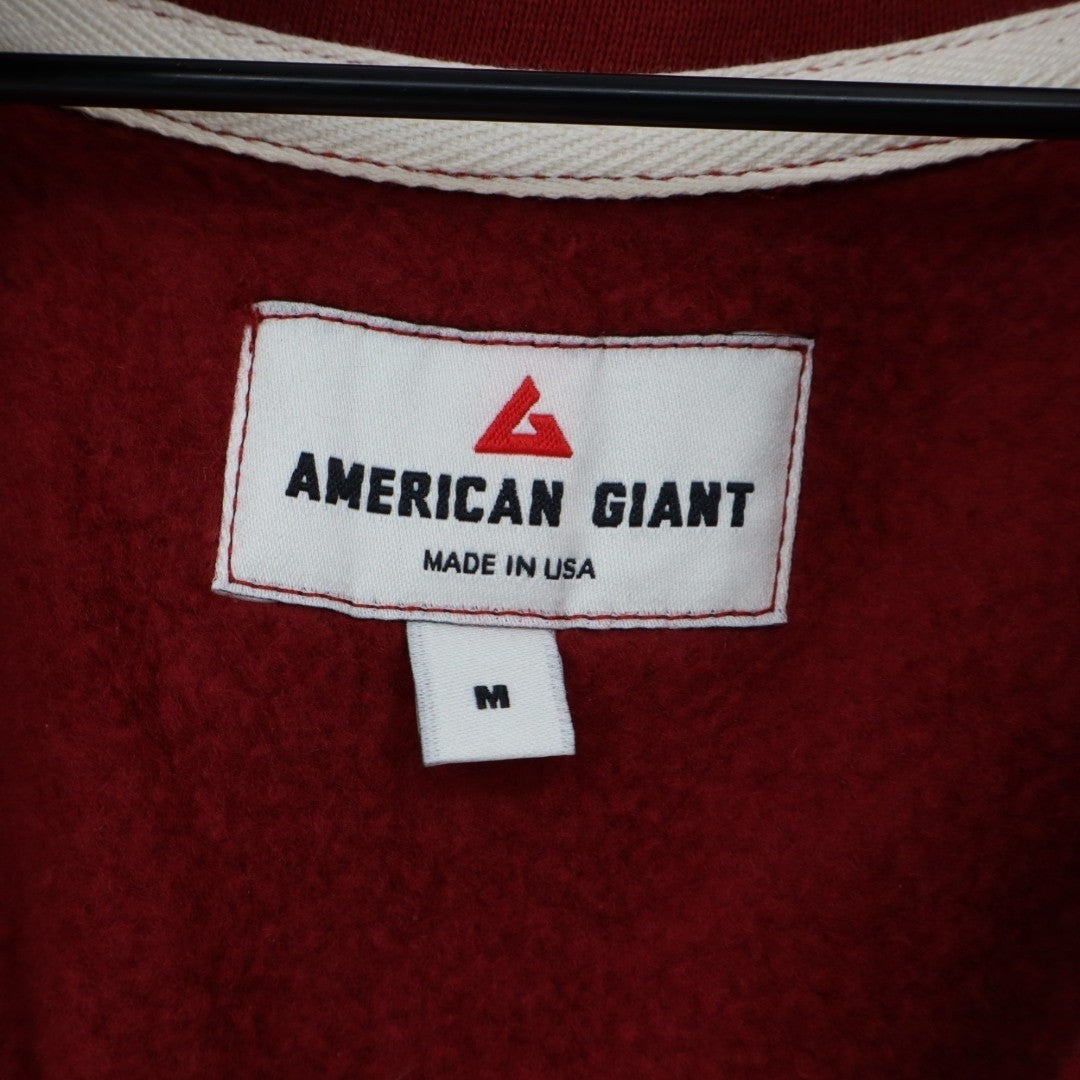 American Giant Midweight Sweatshirt Womens M Pomegranate Half Zip Long Sleeve