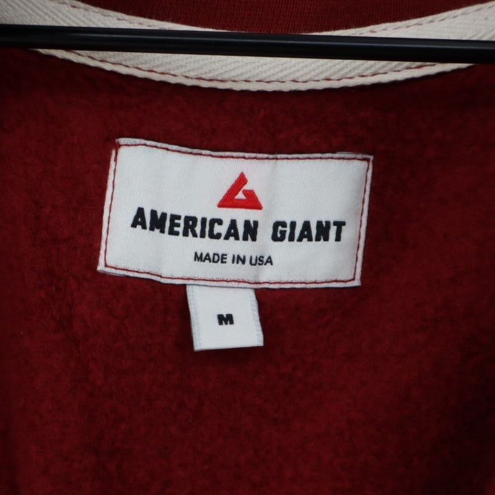 American Giant Midweight Sweatshirt Womens M Pomegranate Half Zip Long Sleeve