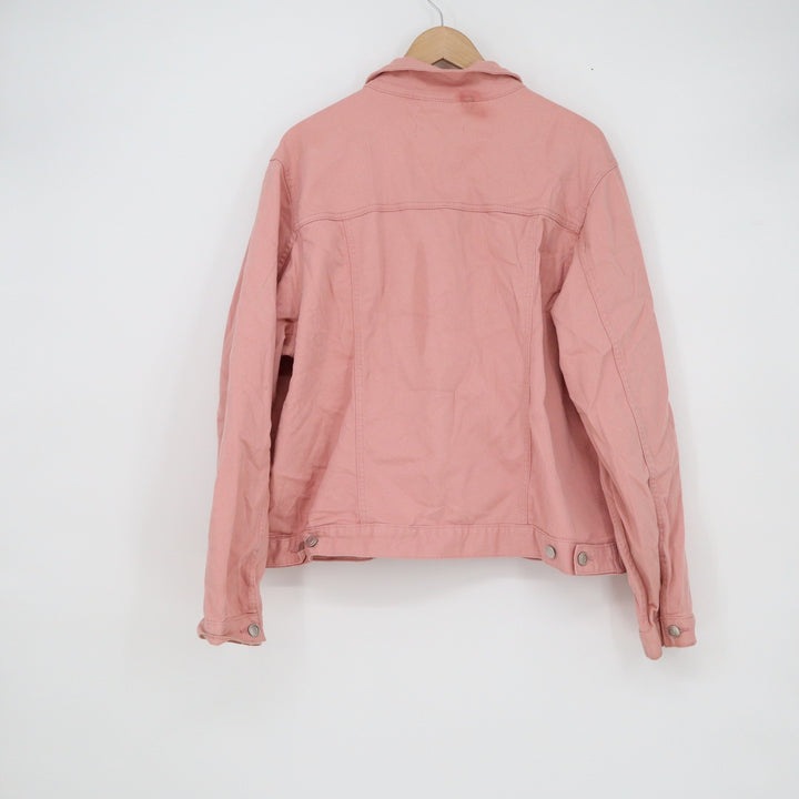 Time and Tru Womens XXL Pink Stretch Denim Trucker Jacket