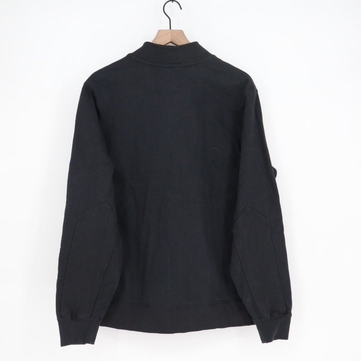American Giant Fleece Bomber Jacket Mens Large Black Ribbed Relaxed Fit Full Zip