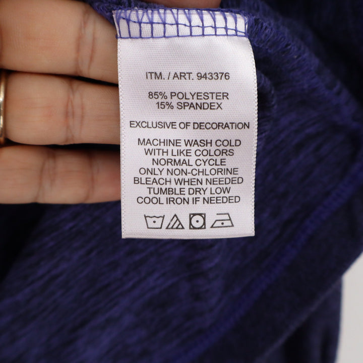 Kirkland Signature Purple Heathered Quarter Zip Pullover Thumbhole Active Top L