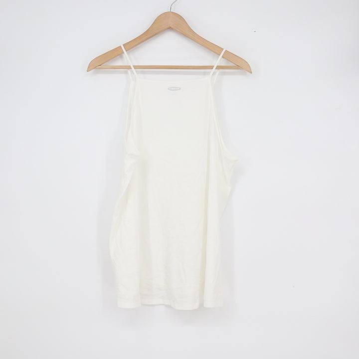 Old Navy Womens Large White High Neck Spaghetti Strap Cami Tank Top