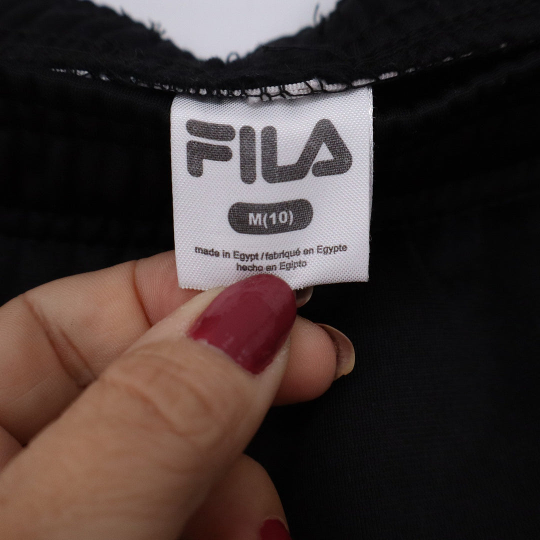 Fila Boys Black White Side Stripe Track Pants Joggers Size M 10