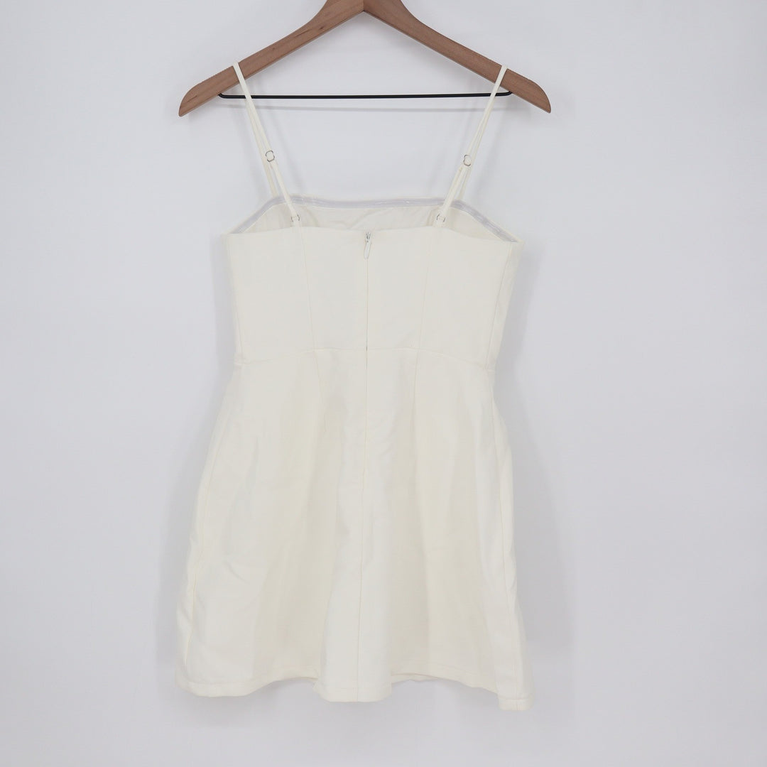 Showpo Katia Mini Dress White Strappy Corset A Line Size 4