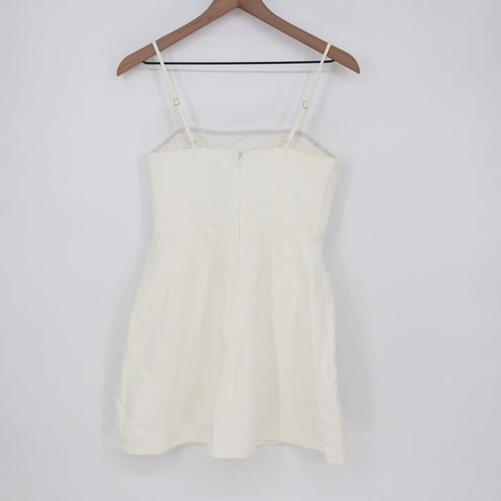Showpo Katia Mini Dress White Strappy Corset A Line Size 4