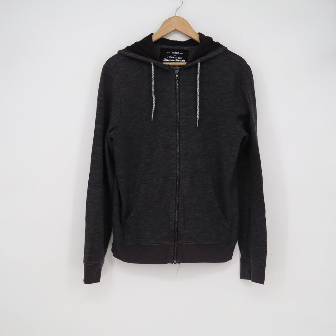 Urban Pipeline Mens Small Charcoal Gray Awesomely Soft Ultimate Zip Up Hoodie