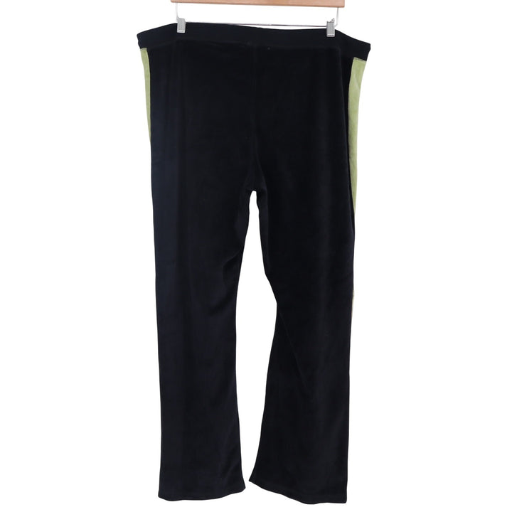 One Step Up Plus Track Pants Womens 2X Velour Black Green Side Stripe Excellent