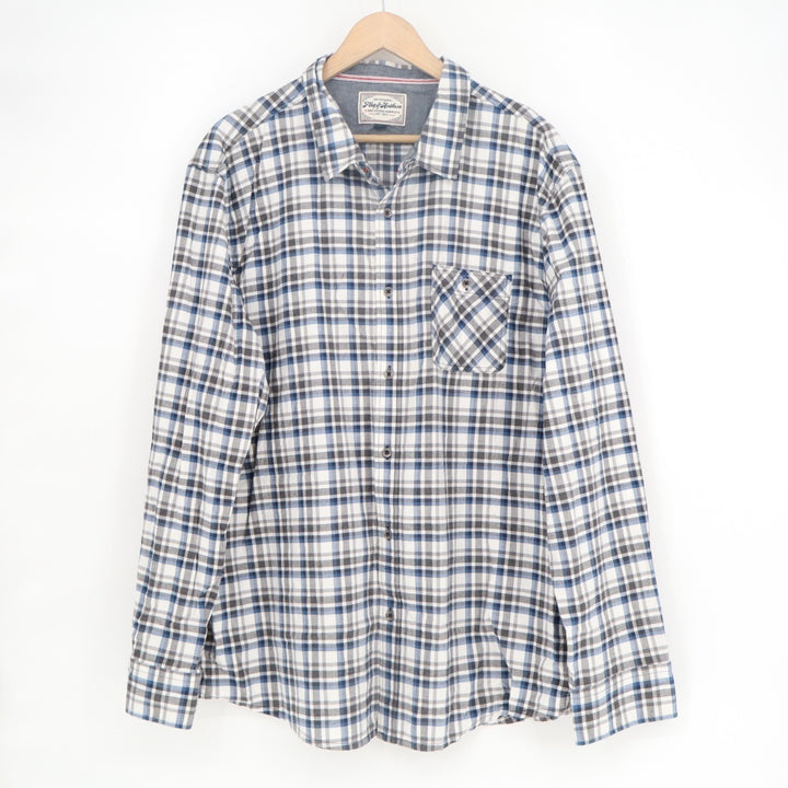 Flag & Anthem Flannel Shirt Mens 2XL Multi Plaid Cotton Long Sleeve Button Up