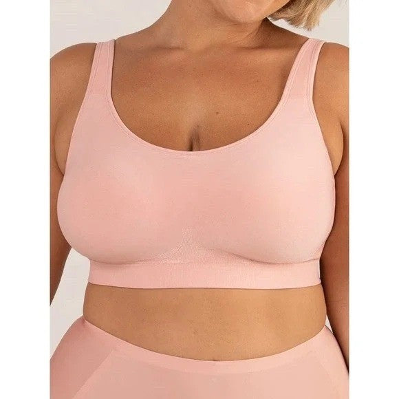 Shapermint Essentials Everyday Comfort Straps Wireless Shaping Bra Rose Tan XL