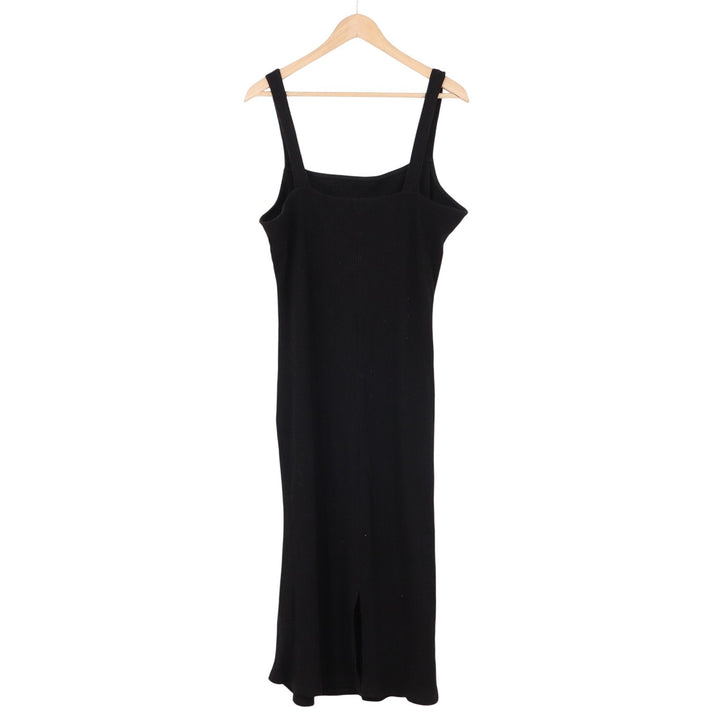 Eloquii Dress Womens 18 Midi Ribbed Knit Black Square Neck Sleeveless Excellent