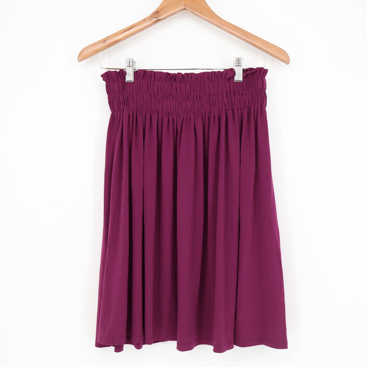 LuLaRoe Lola Skirt Womens XS Plum Purple Smocked Waist Midi A-Line New With Tags