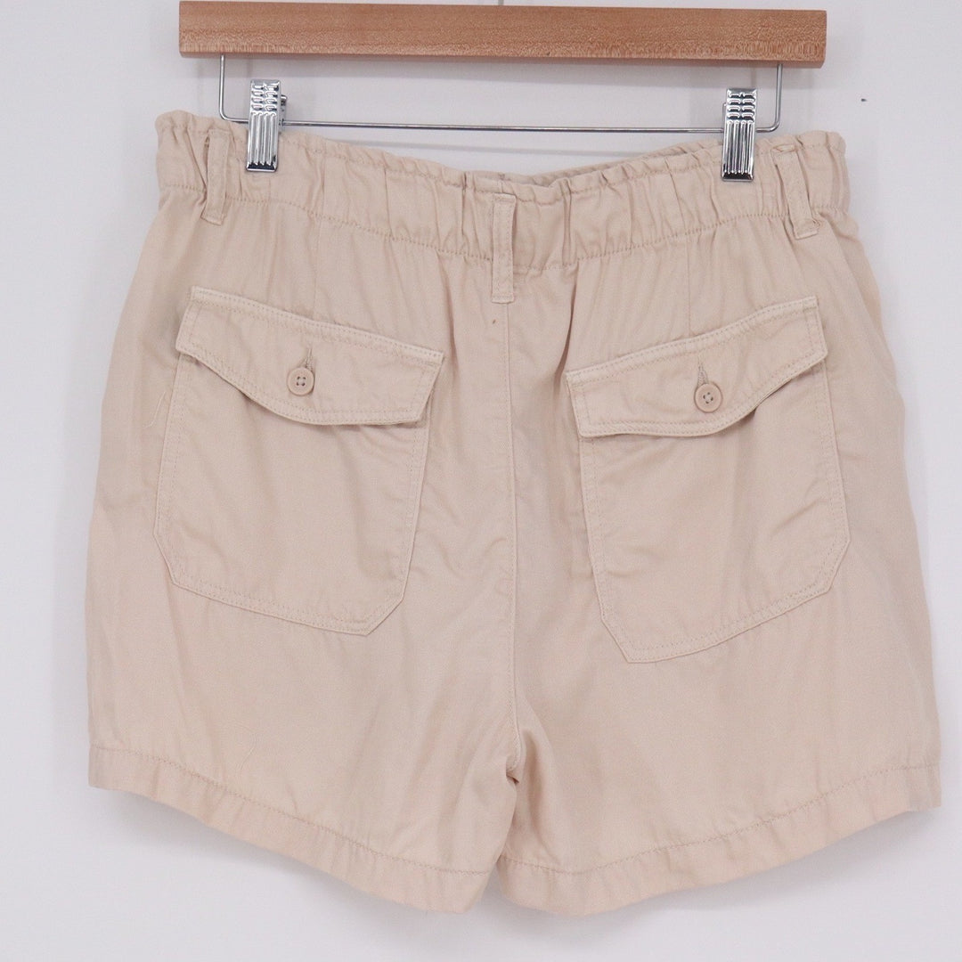 Sanctuary Women's Beige Lyocell Utility Shorts Size M Elastic Waist