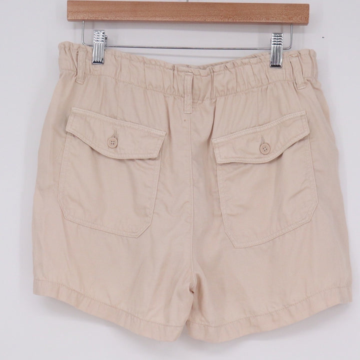 Sanctuary Women's Beige Lyocell Utility Shorts Size M Elastic Waist