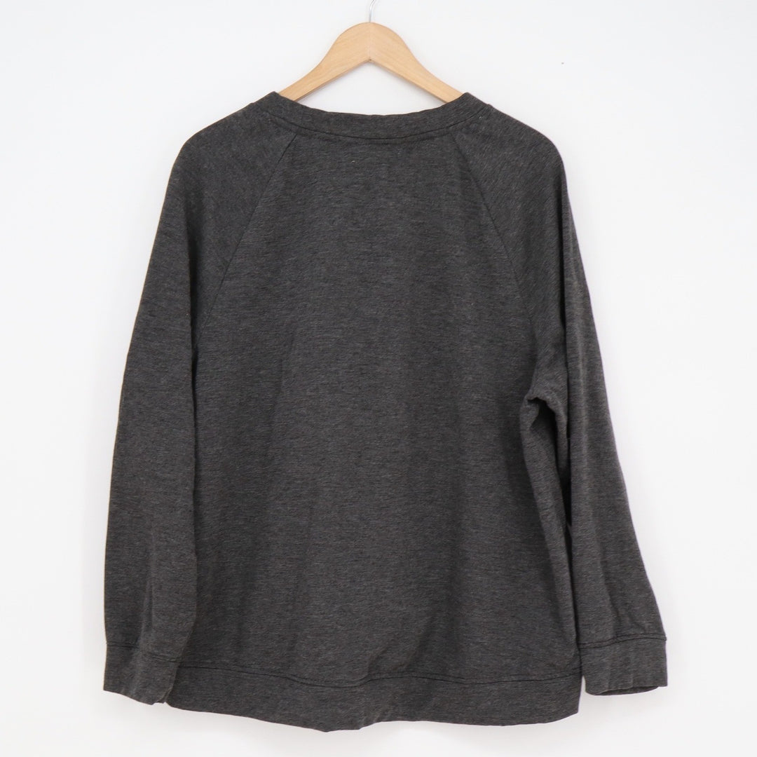 Rae Dunn Boo Halloween Sweatshirt 1X Charcoal Gray High Low Raglan