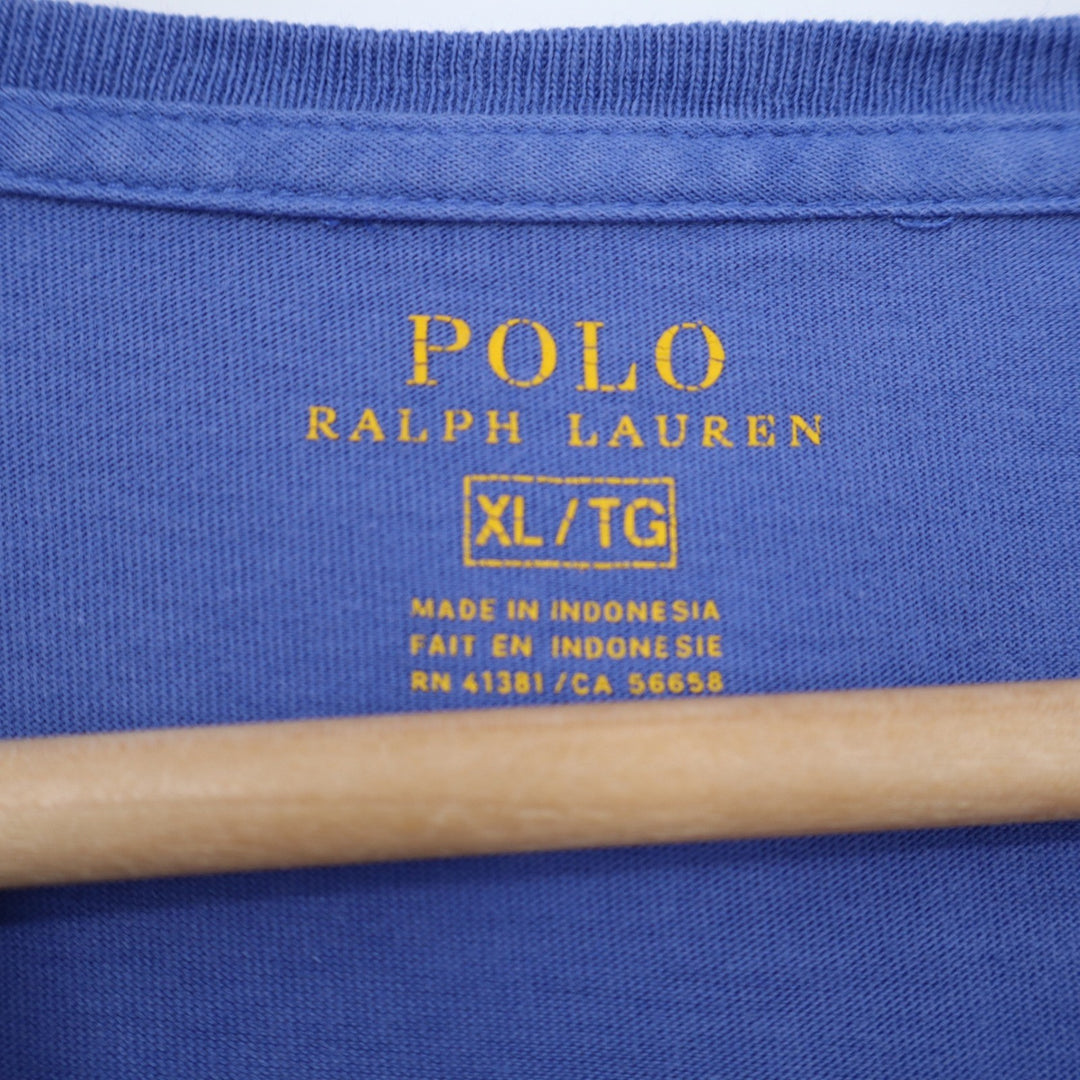 Polo Ralph Lauren T-Shirt Mens XL Classic Fit Blue Pink Pony Logo Excellent