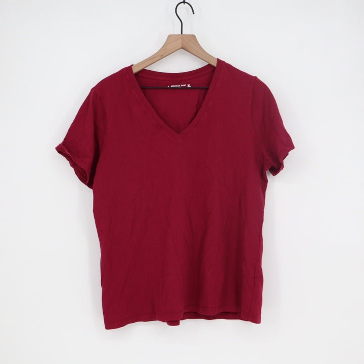 American Giant Women's Classic Cotton V-Neck Tee Size XL Made In USA