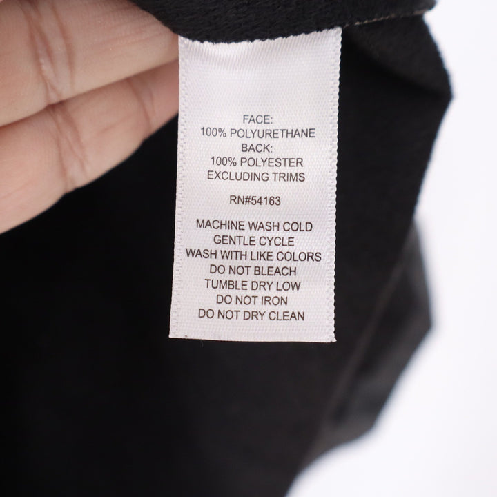 Marc New York Andrew Marc Black Faux Leather Belted Shirt Dress M