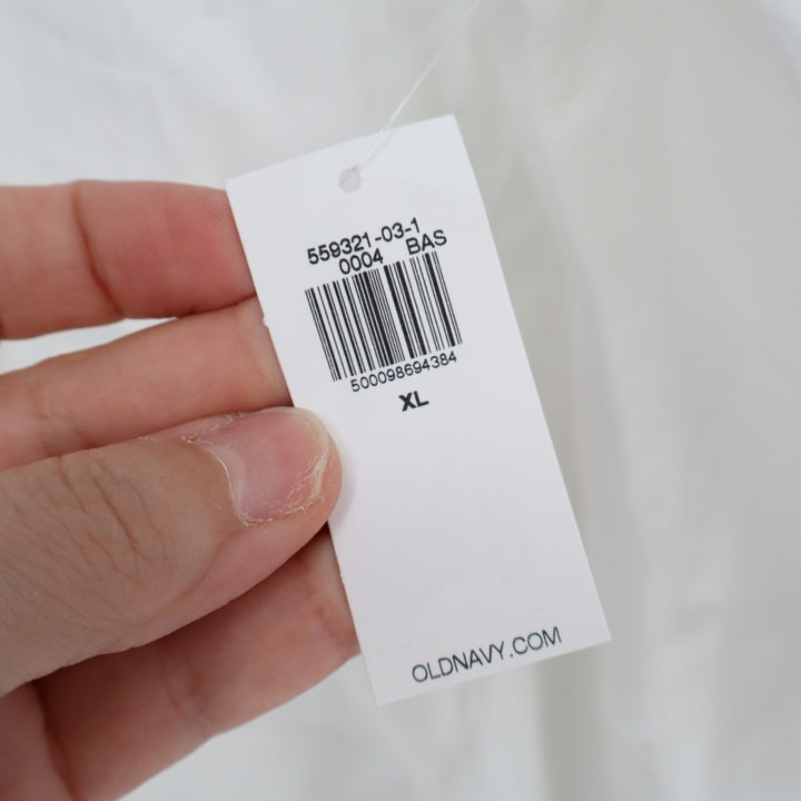 Old Navy Boyfriend Shirt Womens XL White Long Sleeve Spread Collar Button Up
